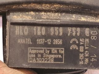 bontott VW GOLF V Távirányító Kulcsbetét