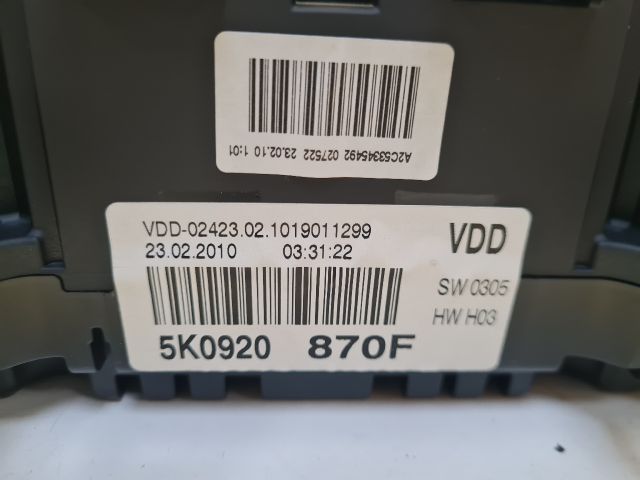 bontott VW GOLF VI Kilométeróra