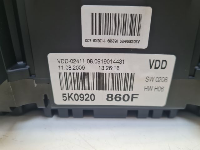 bontott VW GOLF VI Kilométeróra