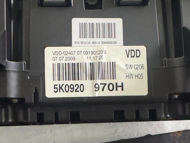 bontott VW GOLF VI Kilométeróra