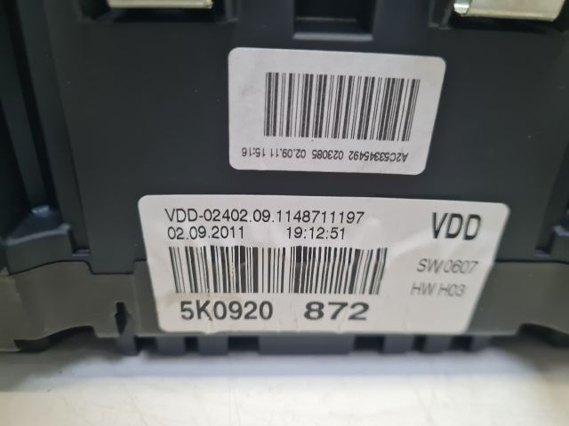 bontott VW GOLF VI Kilométeróra