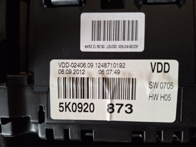 bontott VW GOLF VI Kilométeróra