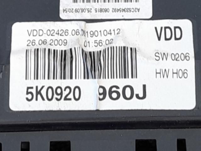 bontott VW GOLF VI Kilométeróra