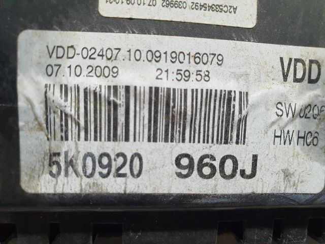 bontott VW GOLF VI Kilométeróra