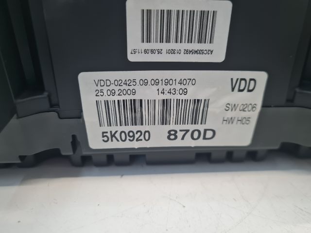 bontott VW GOLF VI Kilométeróra