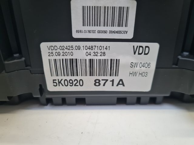 bontott VW GOLF VI Kilométeróra