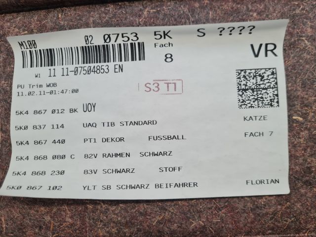 bontott VW GOLF VI Ajtó Kárpit Szett