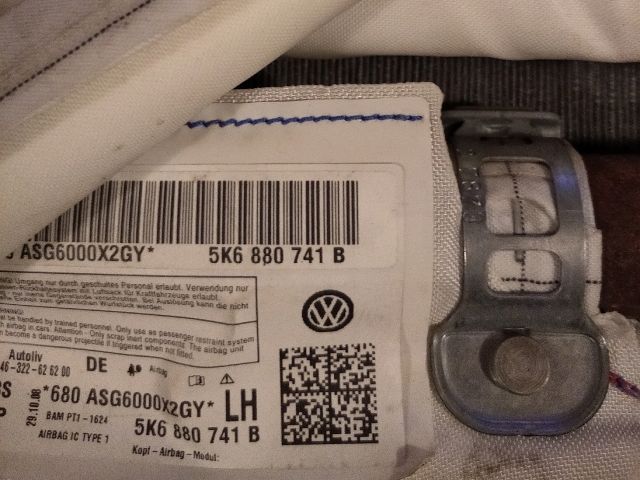 bontott VW GOLF VI Bal Fejlégzsák