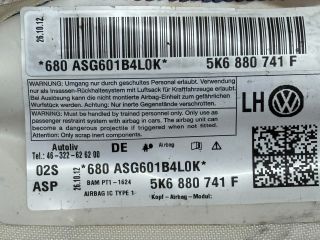 bontott VW GOLF VI Bal Függönylégzsák és Oldallégzsák