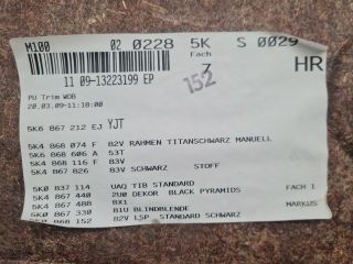 bontott VW GOLF VI Bal hátsó Ajtó Kárpit