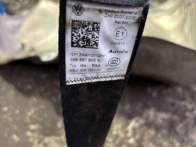 bontott VW GOLF VI Bal hátsó Biztonsági Öv