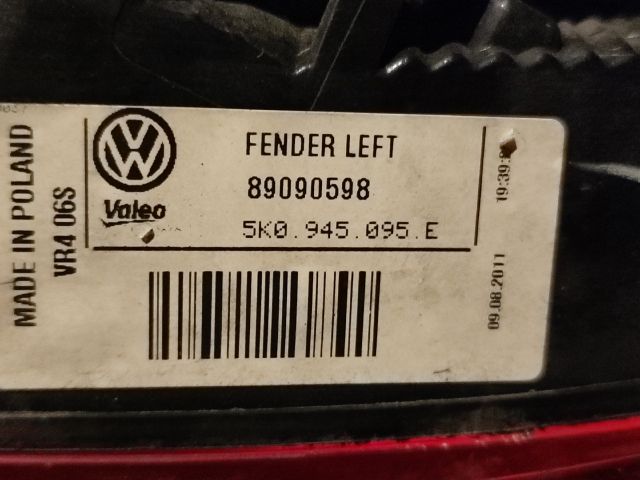 bontott VW GOLF VI Bal Külső Hátsó Lámpa