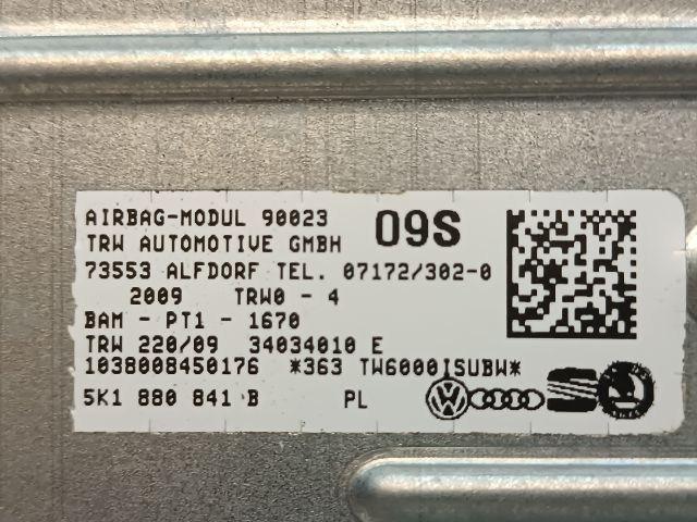 bontott VW GOLF VI Bal Térdlégzsák