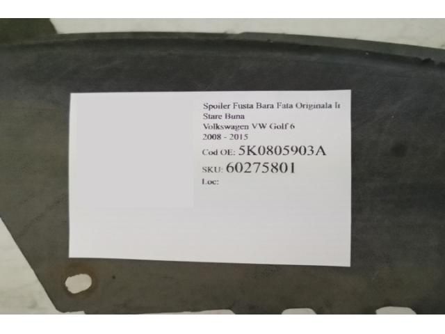 bontott VW GOLF VI Első Lökhárító Alsó (Műanyag)