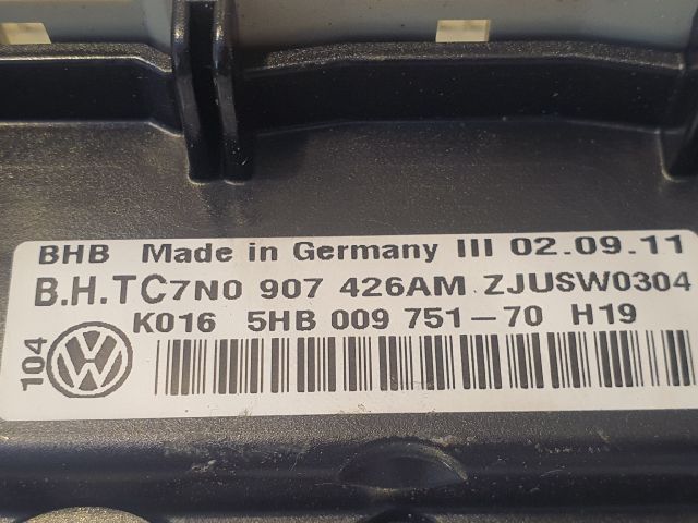 bontott VW GOLF VI Fűtéskapcsoló (manuális klímás)