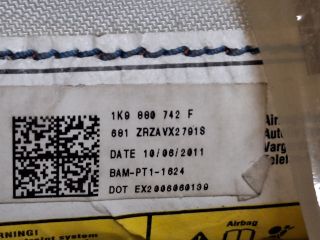 bontott VW GOLF VI Jobb első Függöny Légzsák