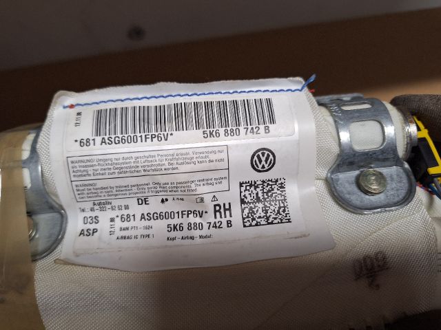 bontott VW GOLF VI Jobb első Függöny Légzsák