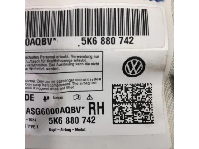 bontott VW GOLF VI Jobb Fejlégzsák