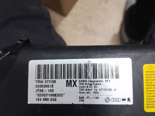 bontott VW GOLF VI Jobb Függönylégzsák és Oldallégzsák