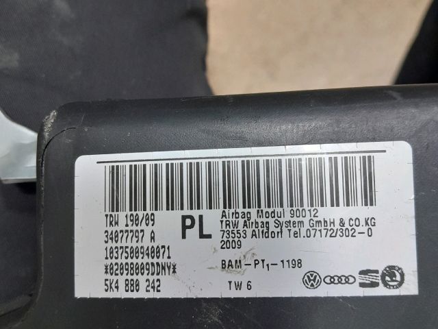 bontott VW GOLF VI Jobb Függönylégzsák és Oldallégzsák