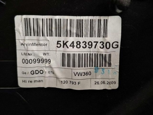 bontott VW GOLF VI Jobb hátsó Ablakemelő Szerkezet (Mechanikus)