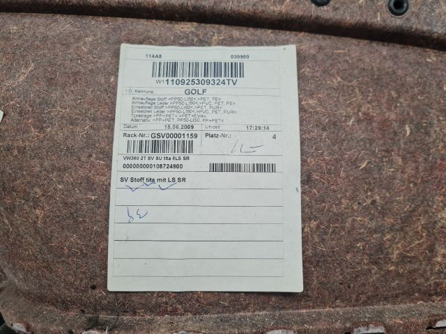 bontott VW GOLF VI Jobb hátsó Ajtó Kárpit