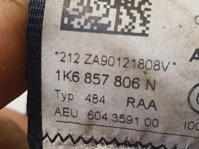 bontott VW GOLF VI Jobb hátsó Biztonsági Öv