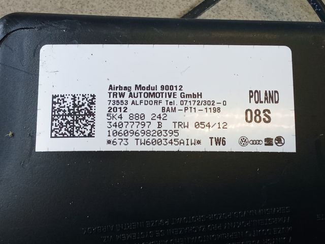 bontott VW GOLF VI Jobb Oldallégzsák