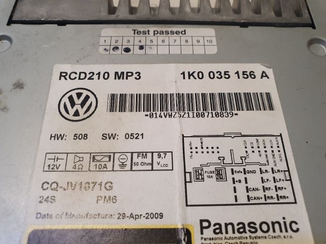 bontott VW GOLF VI Rádió / CD