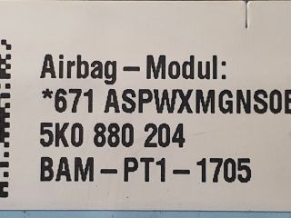 bontott VW GOLF VI Utasoldali Légzsák