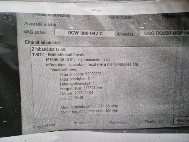 bontott VW GOLF VII Automata Váltó