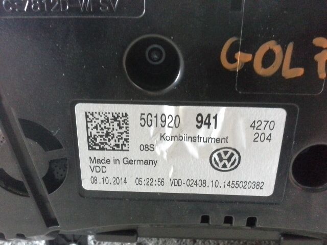 bontott VW GOLF VII Kilométeróra