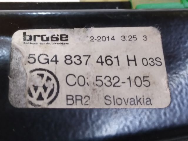 bontott VW GOLF VII Bal első Ablakemelő Szerkezet (Elektromos)