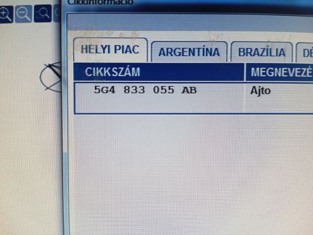 bontott VW GOLF VII Bal hátsó Ajtó (Üres lemez)