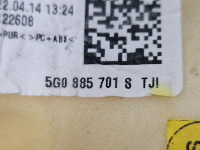 bontott VW GOLF VII Bal hátsó Ülés Légzsák