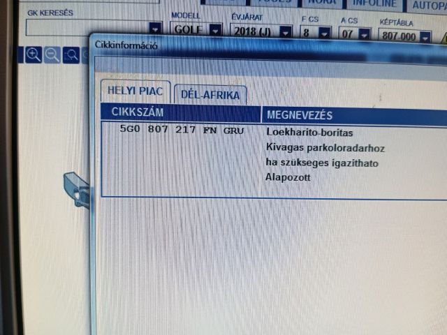 bontott VW GOLF VII Első Lökhárító (Üresen)