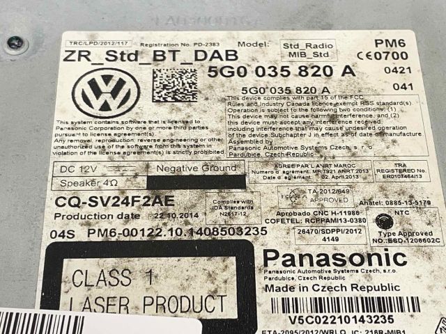 bontott VW GOLF VII Rádió / CD