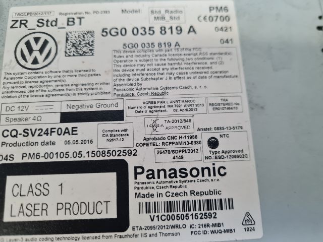 bontott VW GOLF VII Rádió / CD