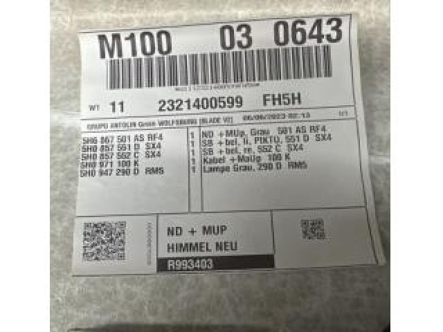 bontott VW GOLF VIII Tetőkárpit