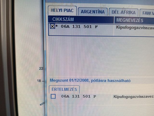 bontott VW NEW BEETLE EGR / AGR Szelep