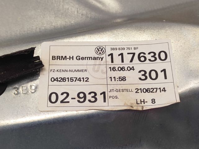 bontott VW PASSAT B5 Bal hátsó Ablakemelő Szerkezet (Elektromos)