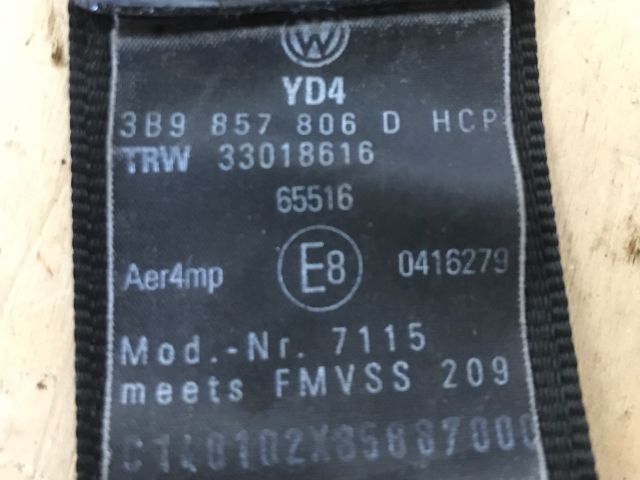 bontott VW PASSAT B5 Jobb hátsó Biztonsági Öv