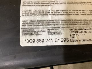 bontott VW PASSAT B6 Bal első Függöny Légzsák