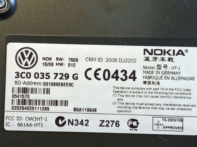 bontott VW PASSAT B6 Bluetooth Elektronika