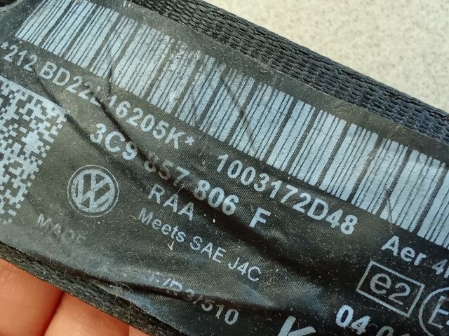 bontott VW PASSAT B6 Hátsó Biztonsági Öv Szett