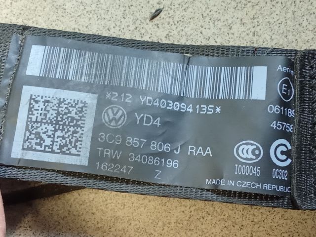 bontott VW PASSAT B6 Hátsó Biztonsági Öv Szett