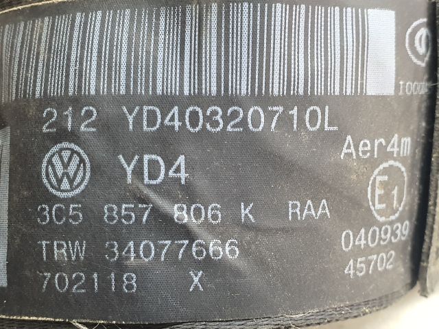 bontott VW PASSAT B6 Jobb hátsó Biztonsági Öv