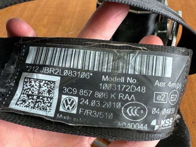 bontott VW PASSAT B6 Jobb hátsó Biztonsági Öv