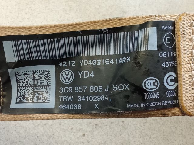 bontott VW PASSAT B6 Jobb hátsó Biztonsági Öv