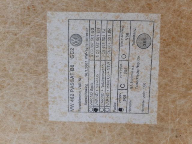 bontott VW PASSAT B6 Tetőkárpit